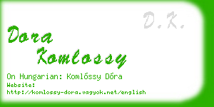 dora komlossy business card